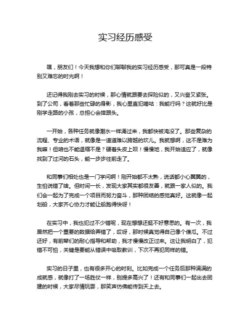 实习经历感受