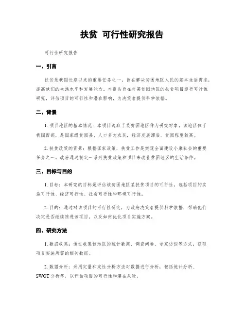 扶贫 可行性研究报告