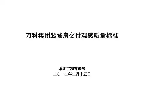 万科集团装修房交付观感质量标准