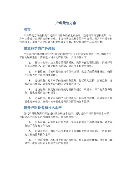 产科策划方案