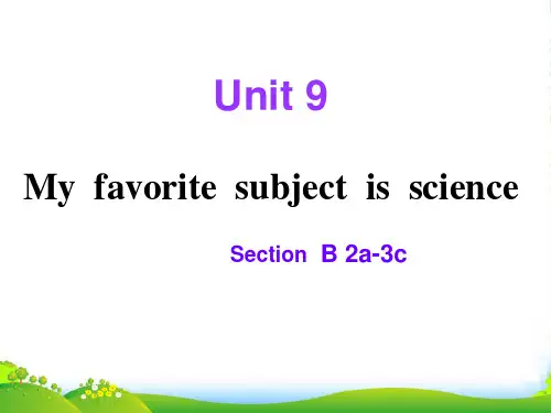 人教英语七年级上册Unit9 Section B 2a3c(共14张PPT)
