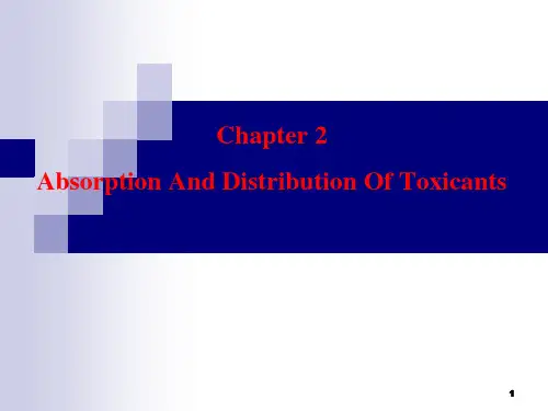 Absorption And Distribution Of Toxicants