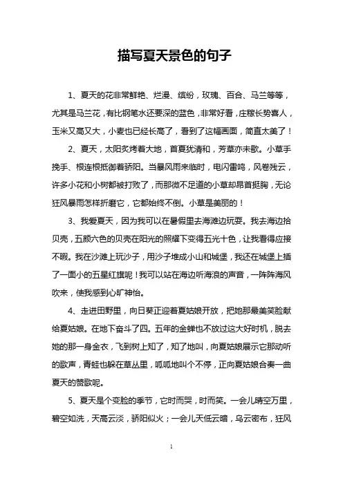 描写夏天景色的句子