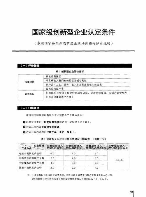 国家级创新型企业认定条件