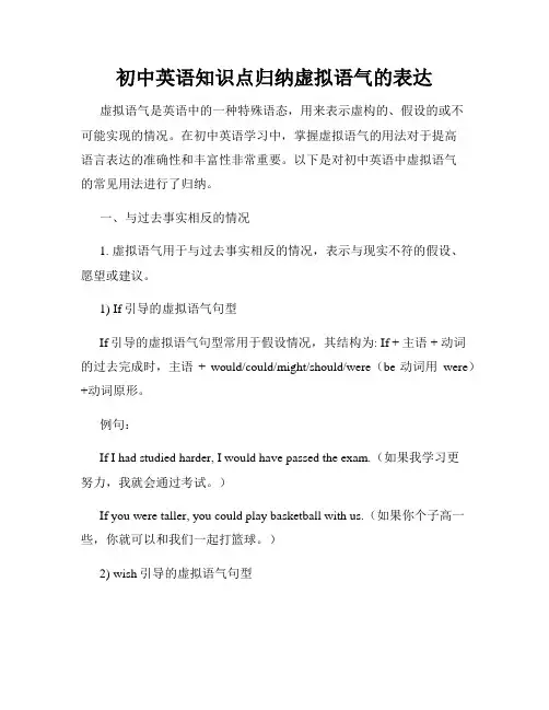 初中英语知识点归纳虚拟语气的表达