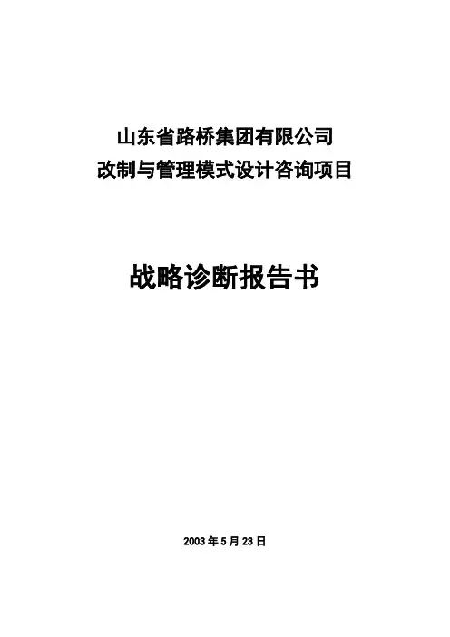 战略诊断报告书