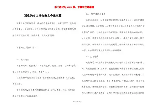 写生的实习报告范文合集五篇
