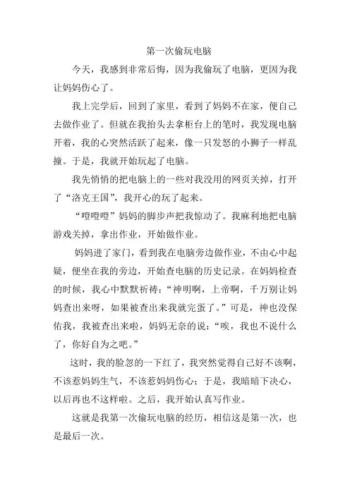 第一次偷玩电脑