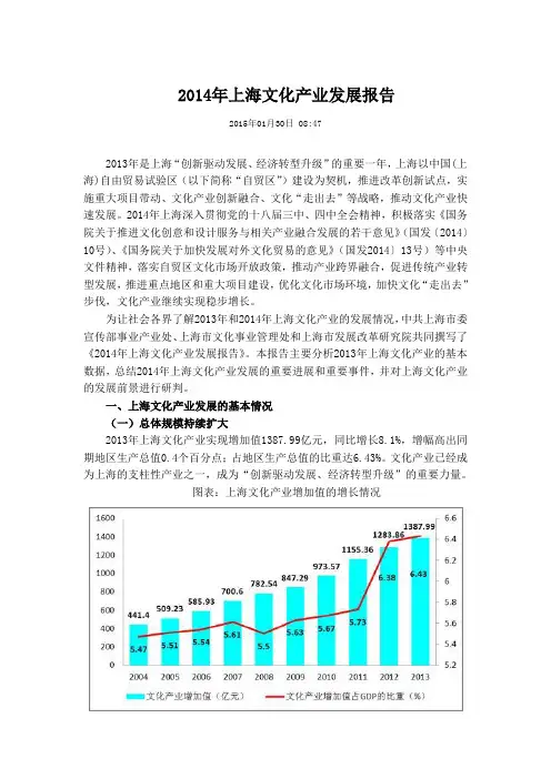 2014年上海文化产业发展报告