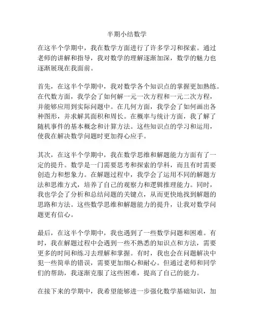 半期小结数学