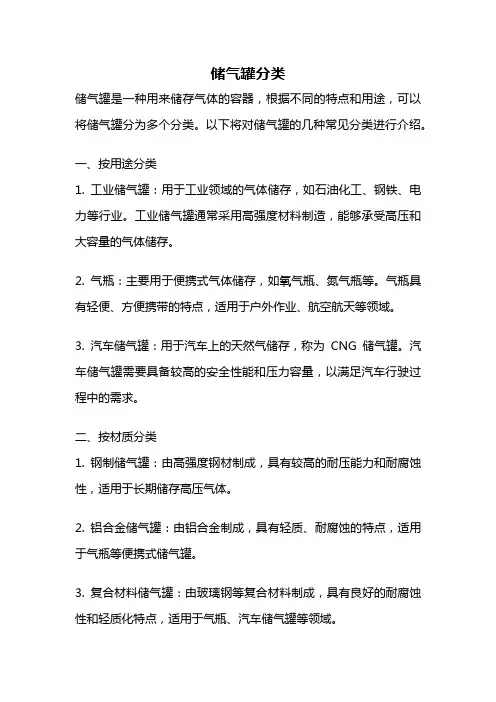 储气罐分类