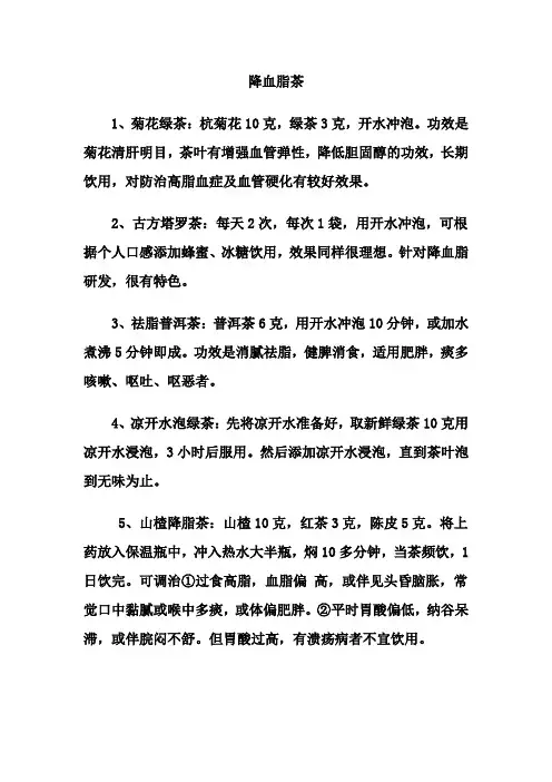 降血脂茶