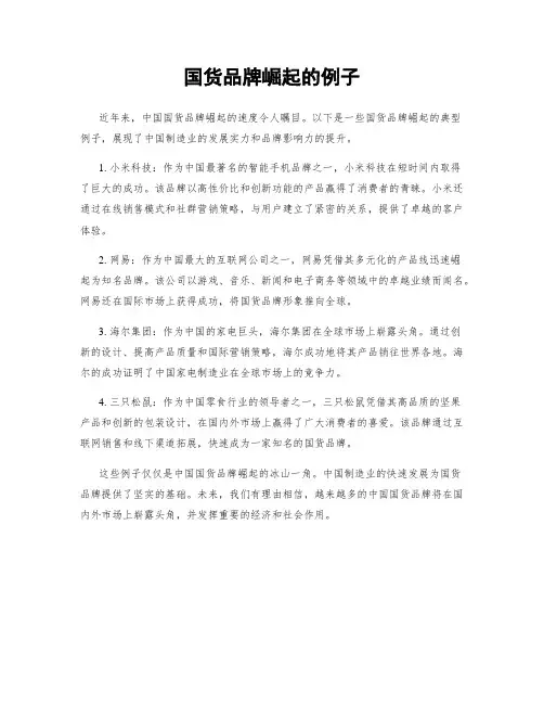 国货品牌崛起的例子