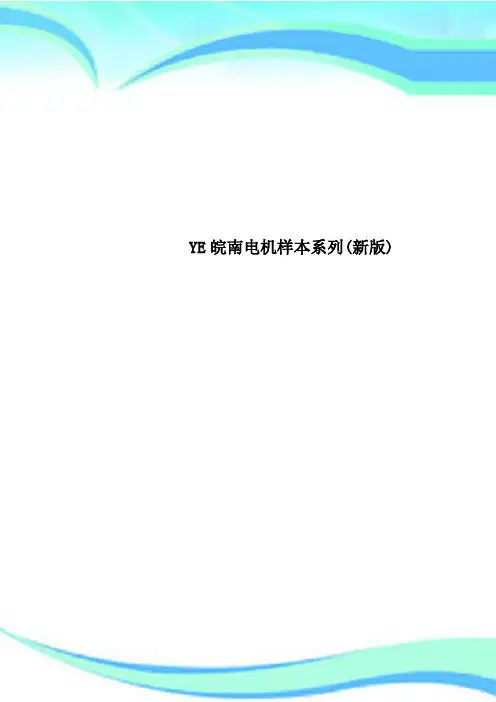 YE皖南电机样本系列(新版)