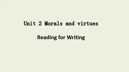 新人教高中英语必修三Unit 2 Reading for Writing
