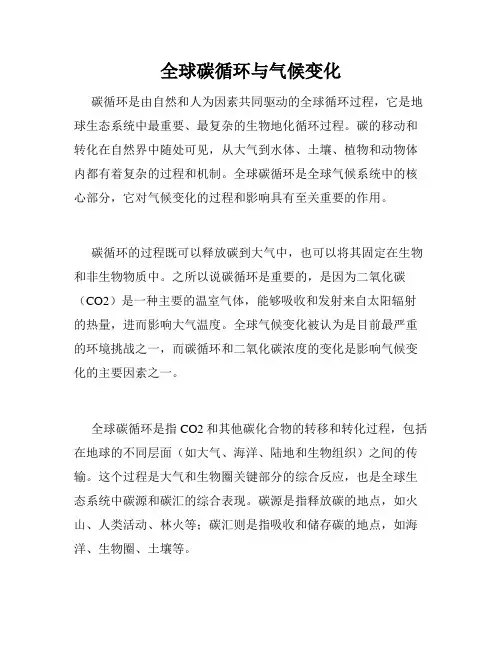全球碳循环与气候变化