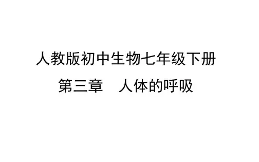 人教版初中生物七年级下册第三章《人体的呼吸》课件
