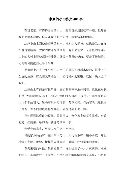 家乡的小山作文400字精选