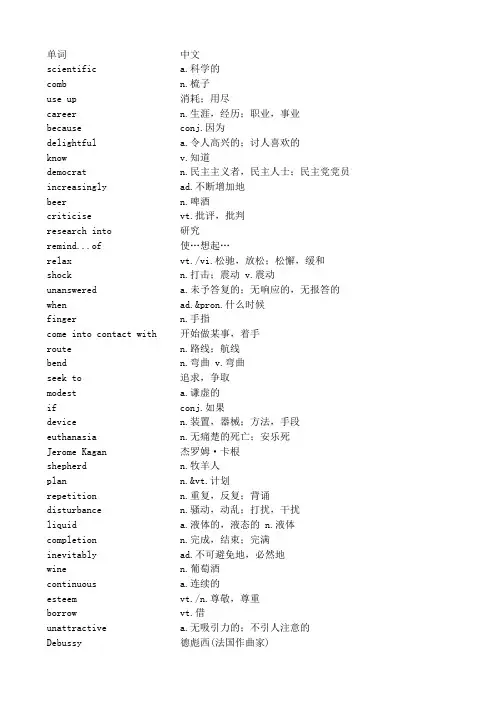 自考英语二词汇表(正序+乱序)