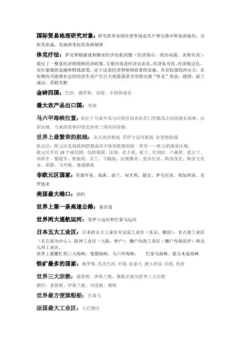 国际贸易地理