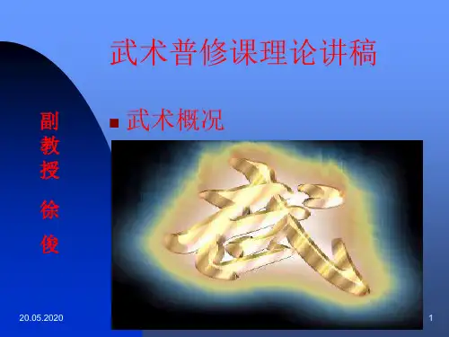 武术专项基础理论(综合)讲稿 59页PPT文档
