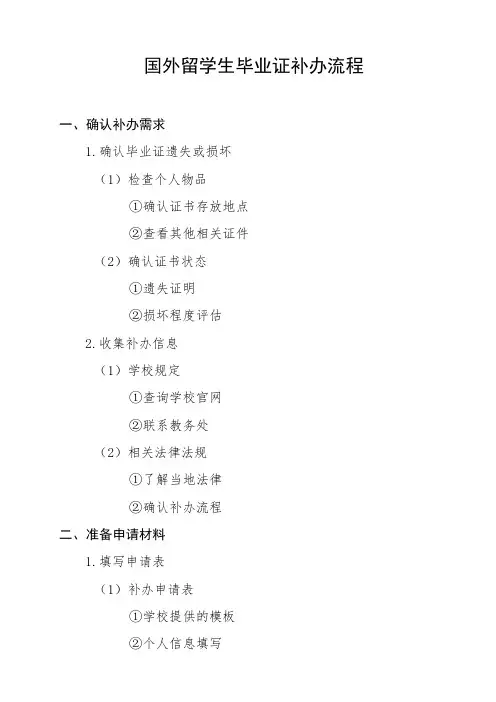 国外留学生毕业证补办流程