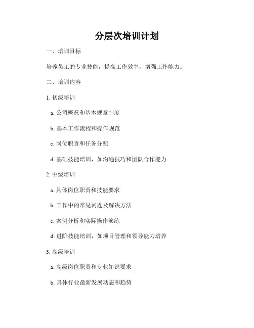 分层次培训计划