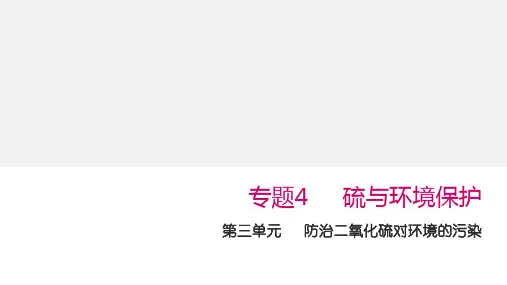 高中化学 专题4 硫与环境保护 课件-防治二氧化硫对环境的污染