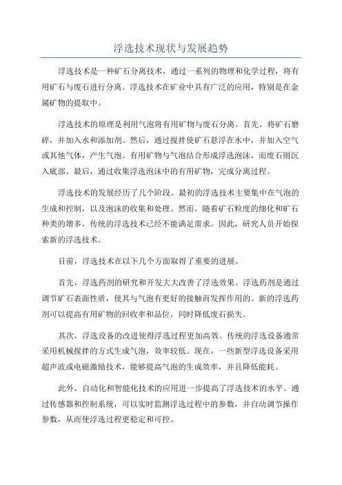 浮选技术现状与发展趋势