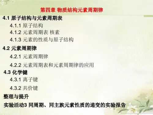 新教材人教版高中化学必修第一册 第四章物质结构元素周期律 精品教学课件