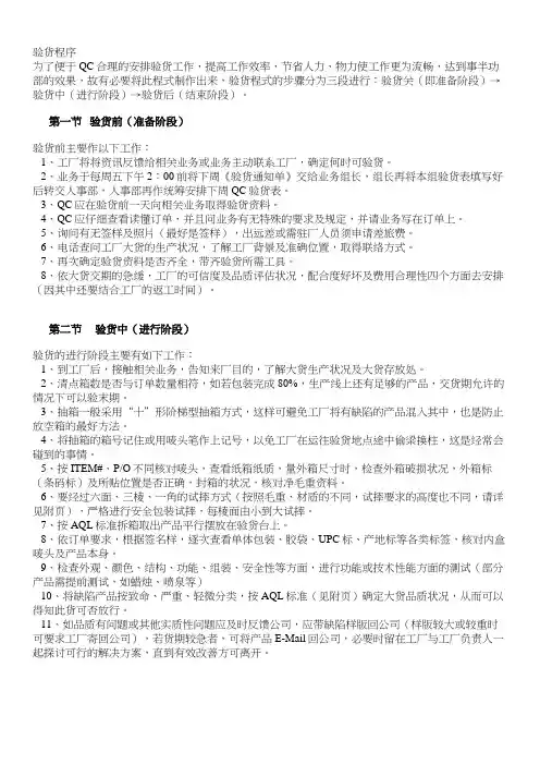 验货程序
