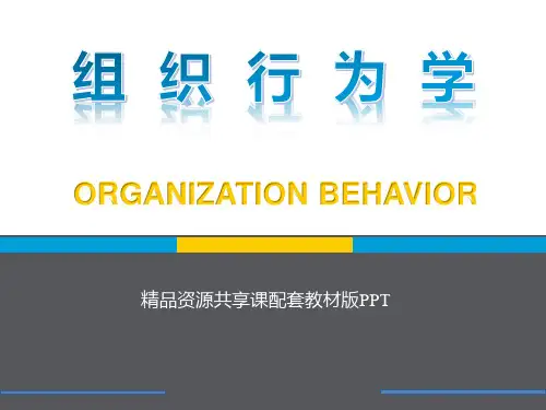 组织行为学(第三版) 第三讲 个体行为与管理