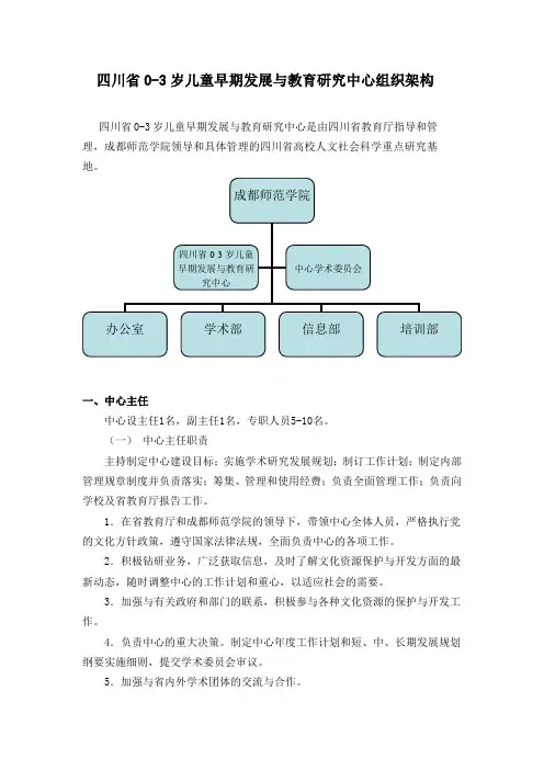 四川省0-3岁儿童早期发展与教育研究中心组织框架