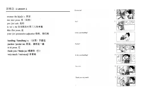 新概念  1 Lesson 1 知识点docx
