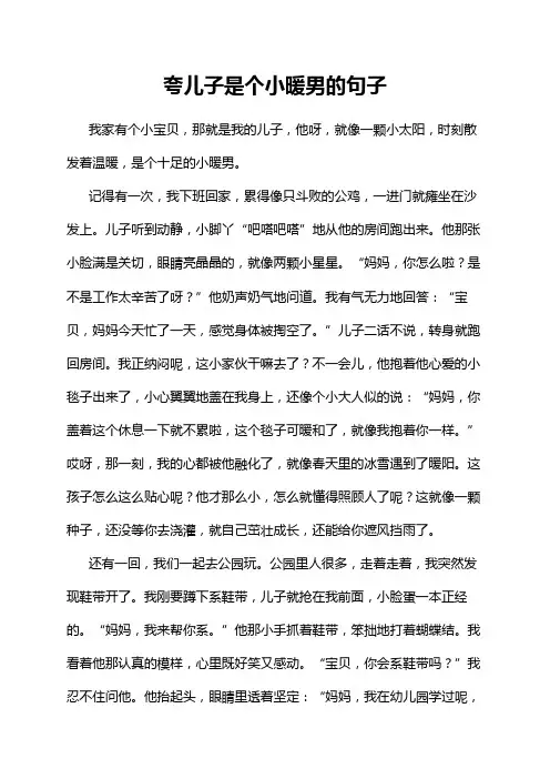 夸儿子是个小暖男的句子