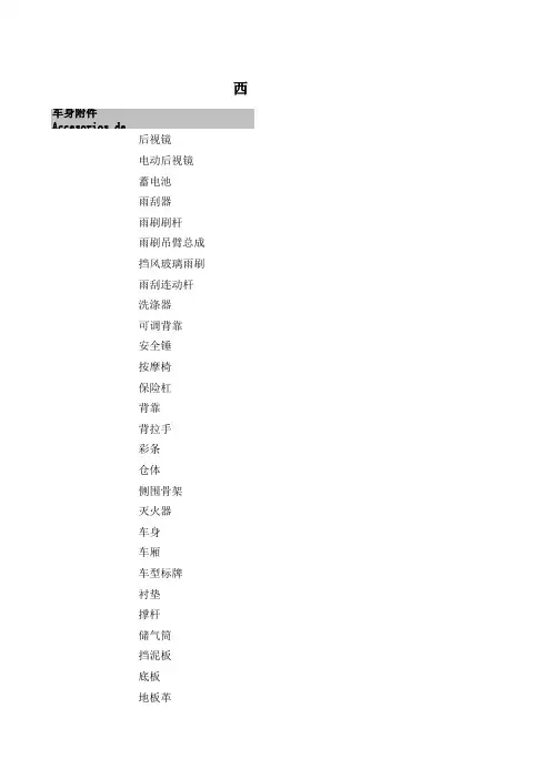 西班牙语参考词汇(汽车相关)