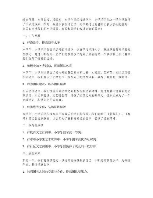 小学乐团年度总结范文
