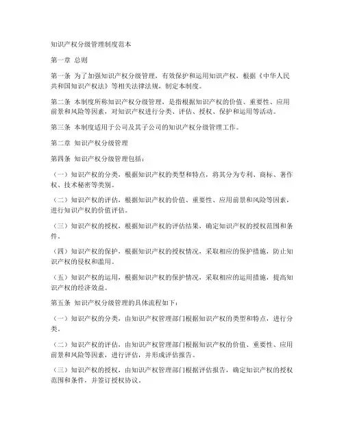 知识产权分级管理制度范本