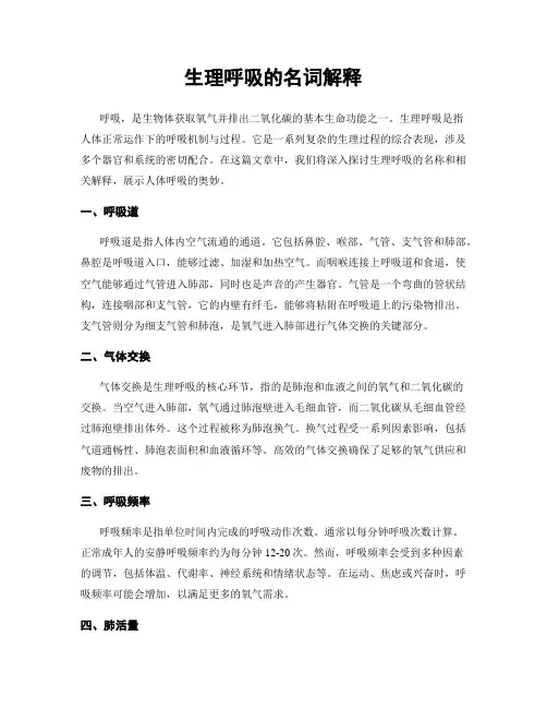 生理呼吸的名词解释