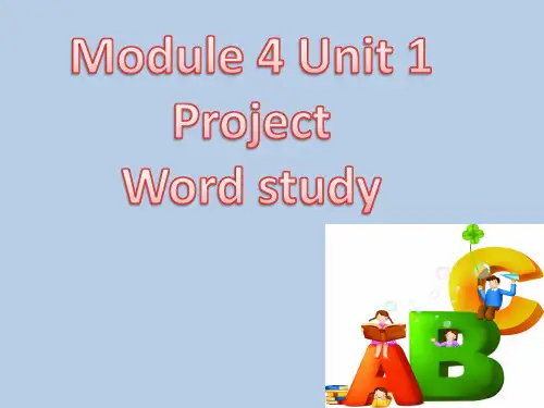 高中英语译林牛津版必修四第一单元Project词汇学习课件(共21张PPT)