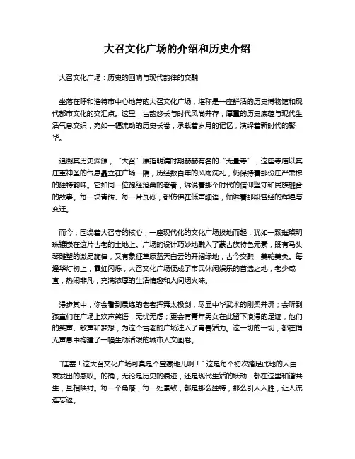 大召文化广场的介绍和历史介绍