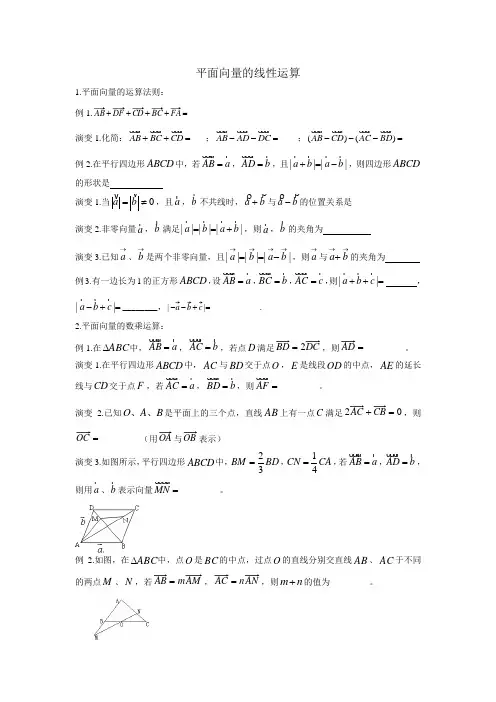 1平面向量的线性运算