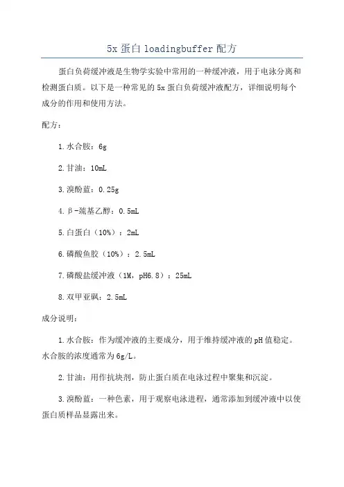5x蛋白loadingbuffer配方