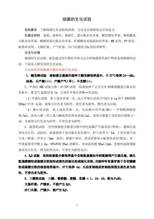 细菌的生化试验