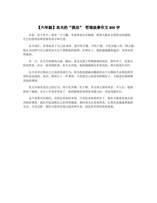 【六年级】农夫的“报应” 哲理故事作文900字