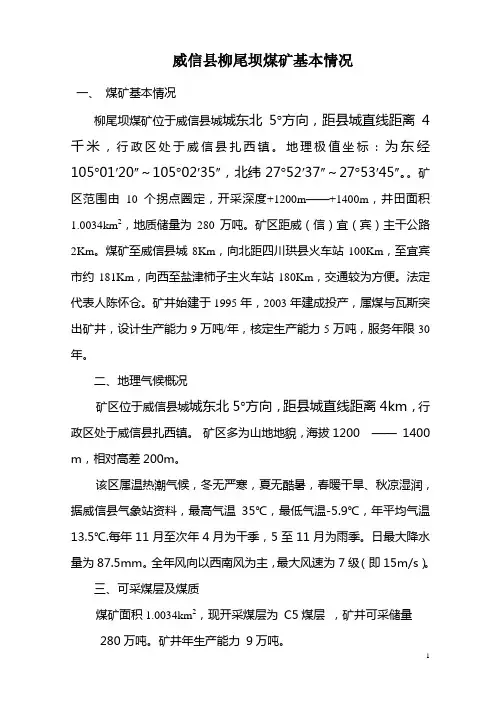 煤矿基本情况材料(范本)