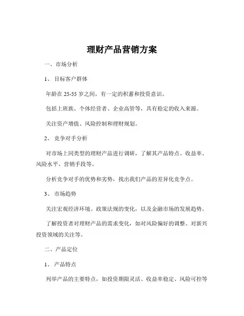 理财产品营销方案