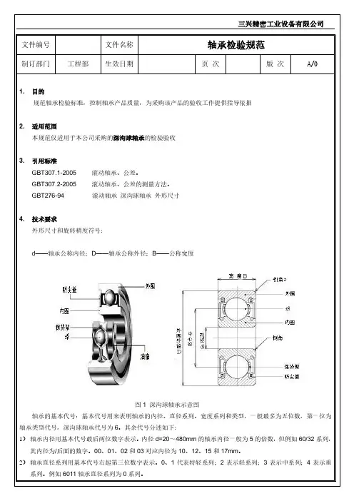 轴承出厂检测项目检验标准