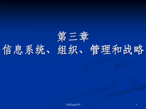 信息系统组织管理和战略ppt课件