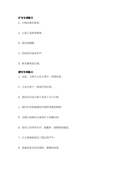 扩句专项练习、缩句专项练习